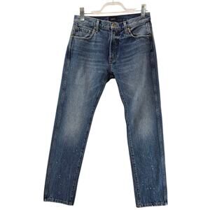 Khaite Jeans Womens 25 Kyle Relaxed Slim Straight Paint Splatter Designer USA